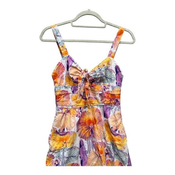 Cecilia Pettersson Floral Tie front midi dress anthropologie Size 0 Boho Coastal - Picture 6 of 7